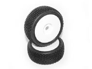 HPI 67605 - HB KHAOS MOUNTED TIRE (WHITE/WHITE WHEEL/ 1/8 BUGGY/2PCS)
